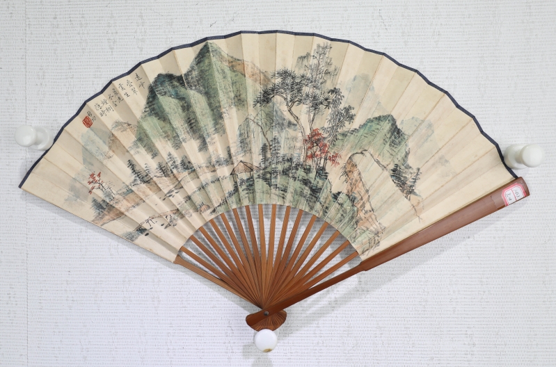 山水书法成扇(1)